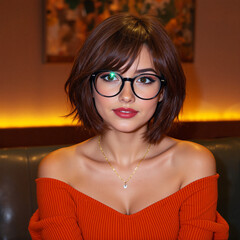 A portrait of a youthful character set against a serene1