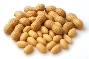 peanuts on white background
