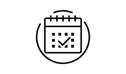 Calendar icon with checkmark symbolizing appointment or event confirmation