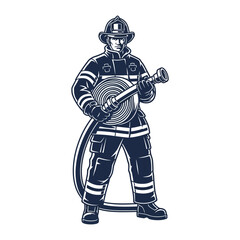 Heroic Defender: A stoic firefighter stands ready, poised to confront any blaze. A symbol of courage, bravery, and relentless dedication to duty.