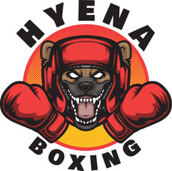 Hyena Head Boxing Mascot Logo