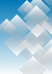 Obraz premium Abstract Transparent Overlapping White Shapes on a Gradient Blue Background