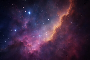 Fototapeta premium Vibrant Nebula and Galaxies in Deep Space Background