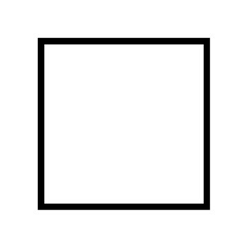 Square shape black border geometric design simple figure line art graphic element abstract form basic shape outline 2d shape