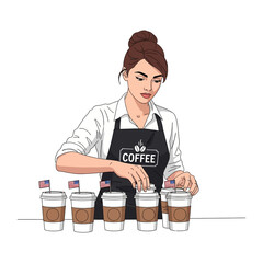 Coffee Tasting: A skilled barista prepares for a coffee tasting, showcasing a focus on quality, craftsmanship, and the art of brewing.