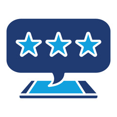 Online Reviews Flat Blue Icon