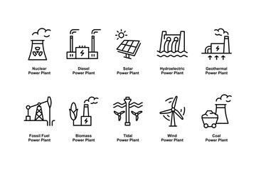 Illustration of Various Power Plant Types