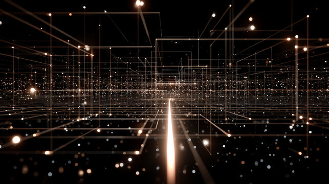 An elegant, abstract visualization of a multi-dimensional mathematical lattice, the basis for post-quantum cryptography. - Powered by Adobe