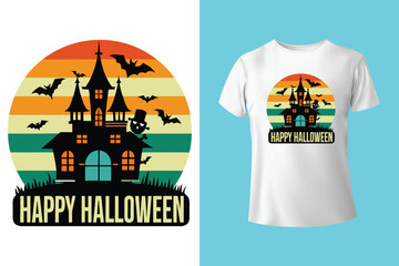 Happy Halloween print ready T Shirt design