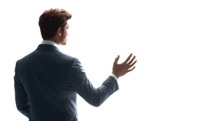 Confident Businessman Gesturing for Audience Engagement