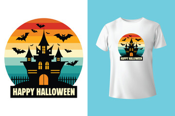 Happy Halloween print ready T Shirt design