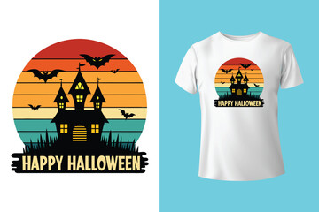 Happy Halloween print ready T Shirt design