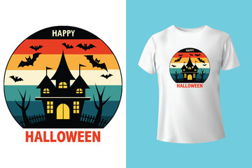 Happy Halloween print ready T Shirt design