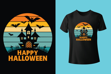 Happy Halloween print ready T Shirt design