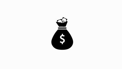 Black Money Bag Icon With Dollar Sign finance wealth