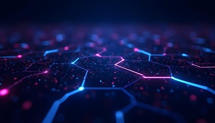 Obraz premium freepik_eNeon digital grid with glowing blue and pink lines forming a futuristic network, dark backgrounddit_Neon-digital-grid-with-glowing-blue-and-pink-lines .