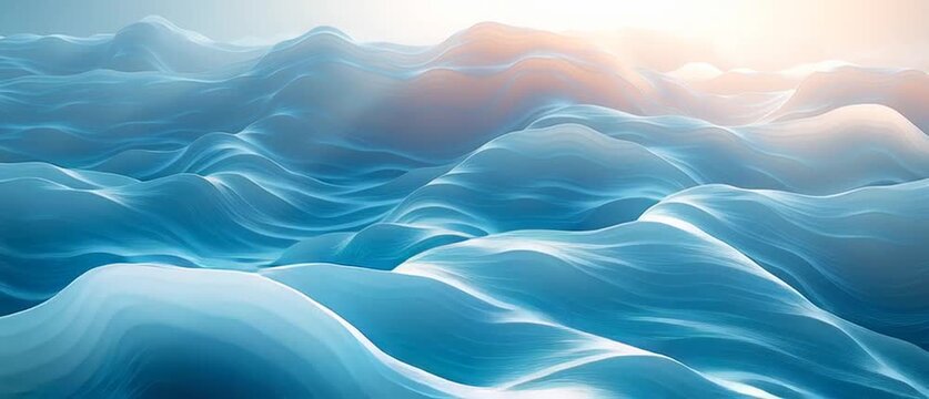 Fond d&rsquo;&eacute;cran abstrait aquatique avec vagues fluides et reflets lumineux