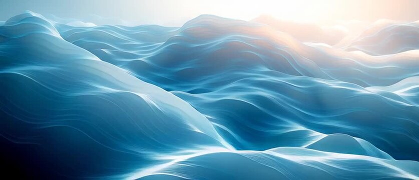 Fond d&rsquo;&eacute;cran abstrait aquatique avec vagues fluides et reflets lumineux
