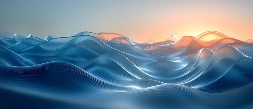 Fond d&rsquo;&eacute;cran abstrait aquatique avec vagues fluides et reflets lumineux