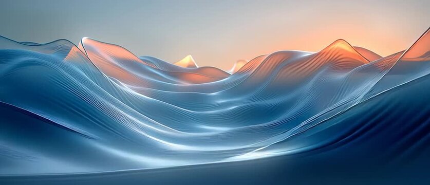 Fond d&rsquo;&eacute;cran abstrait aquatique avec vagues fluides et reflets lumineux