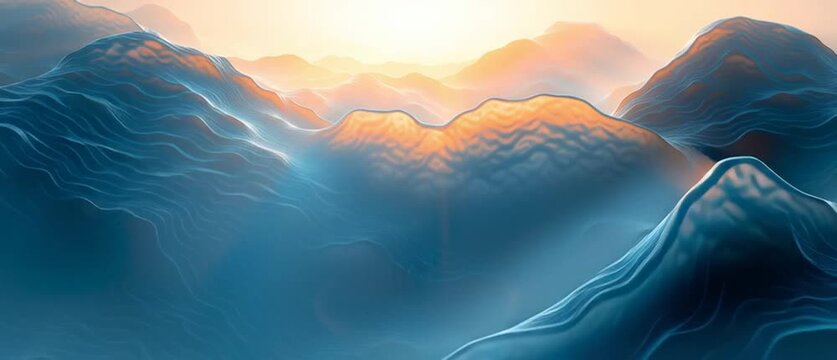 Fond d&rsquo;&eacute;cran abstrait aquatique avec vagues fluides et reflets lumineux