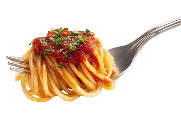 Forkful of spaghetti with tomato sauce (4)