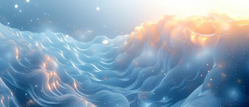 Fond d&rsquo;&eacute;cran abstrait aquatique avec vagues fluides et reflets lumineux