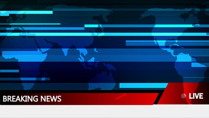Breaking News Live World Map Background With Blue Lines