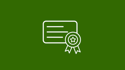 Certificate or Diploma Icon on Green Background award