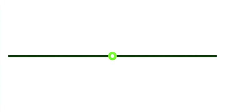 Horizontal line with a centered green circle