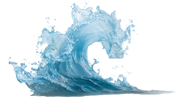 Dynamic Ocean Wave Crashing with Energetic Splash and Spray