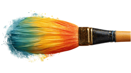 Vibrant Paintbrush Strokes Blending Colors, Inspiring Creativity and Art