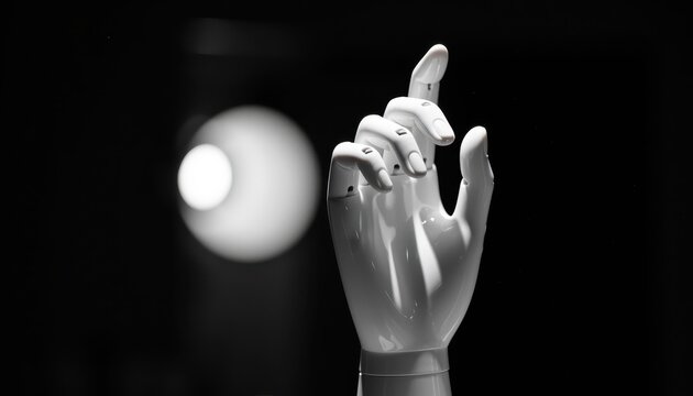Robot hand gesture demonstration technology lab photo indoor close-up robotics innovation