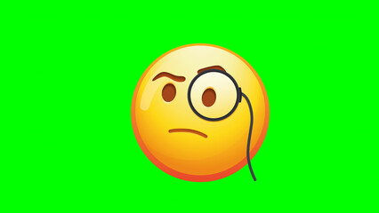 Vector Emoji Faces with Different Emotions on Green Background – Expression Icon Set, Angry, Happy, Sad, Surprised Emoji Faces – Emotional Expression Vector Set, Cartoon Emoji Expression Pack – Happy,