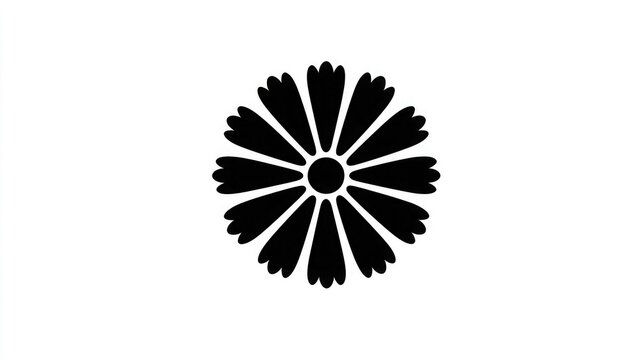 Minimalistic flower icon with clean design, perfect for floral arrangements, gardening services, and nature-inspired digital or print content.