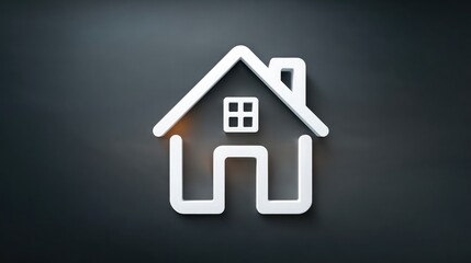 Minimalistic house icon with clean lines, perfect for real estate agencies, mortgage services, and home design projects.