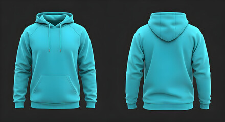 A vibrant teal blue hoodie offers comfort and style perfect for custom designs or everyday wear. Ideal for casual outings athletic activities or personalized branding opportunities.