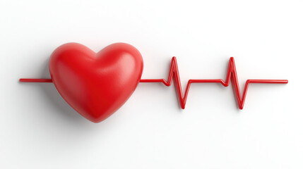 EKG Line, A minimalist graphic of a calm, steady EKG line transitioning into a simple heart shape. Symbolizing stable health. 