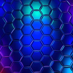 Hexagonal Pattern with Gradient Blue and Purple Illumination
