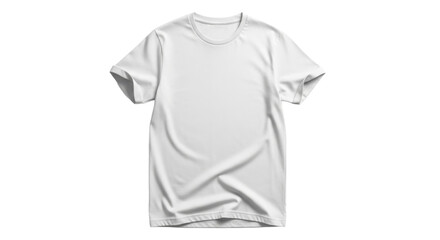 Plain white short-sleeved t-shirt, neatly folded, isolated on white background.
