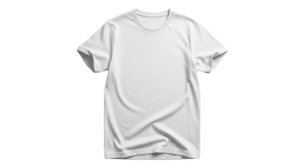 Plain white short-sleeved t-shirt, neatly folded, isolated on white background.