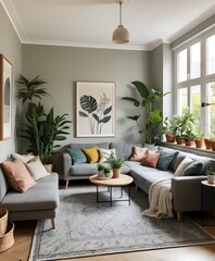 Naklejka premium modern living room with sofa