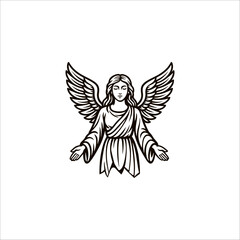 Angel hand drawn vector illustration artwork	
