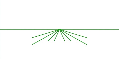 Green lines radiating from a central point, meeting a horizontal line