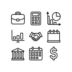 Business and finance icons set for professional use