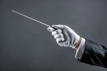 Fototapeta premium A hand in a white glove holds a baton
