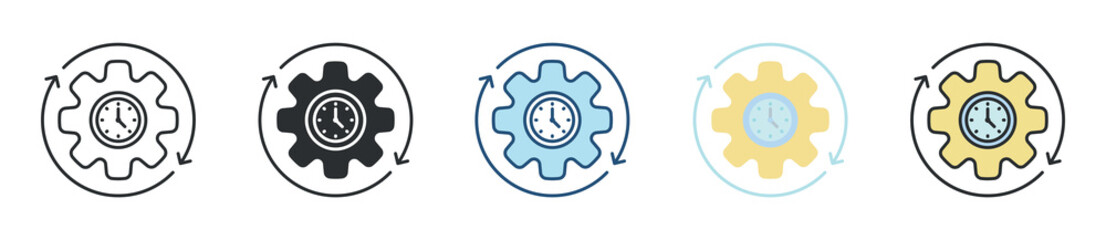 Efficiency Icon Set Multiple Style Collection