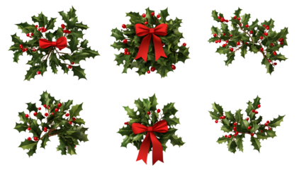 Christmas, pine cone branches, Christmas fruit, red bow，png
