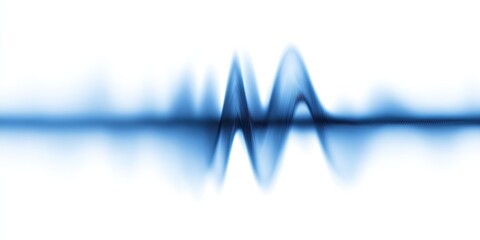 Abstract blue wave form on white background