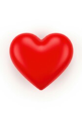 Obraz premium Single red heart shape over white surface